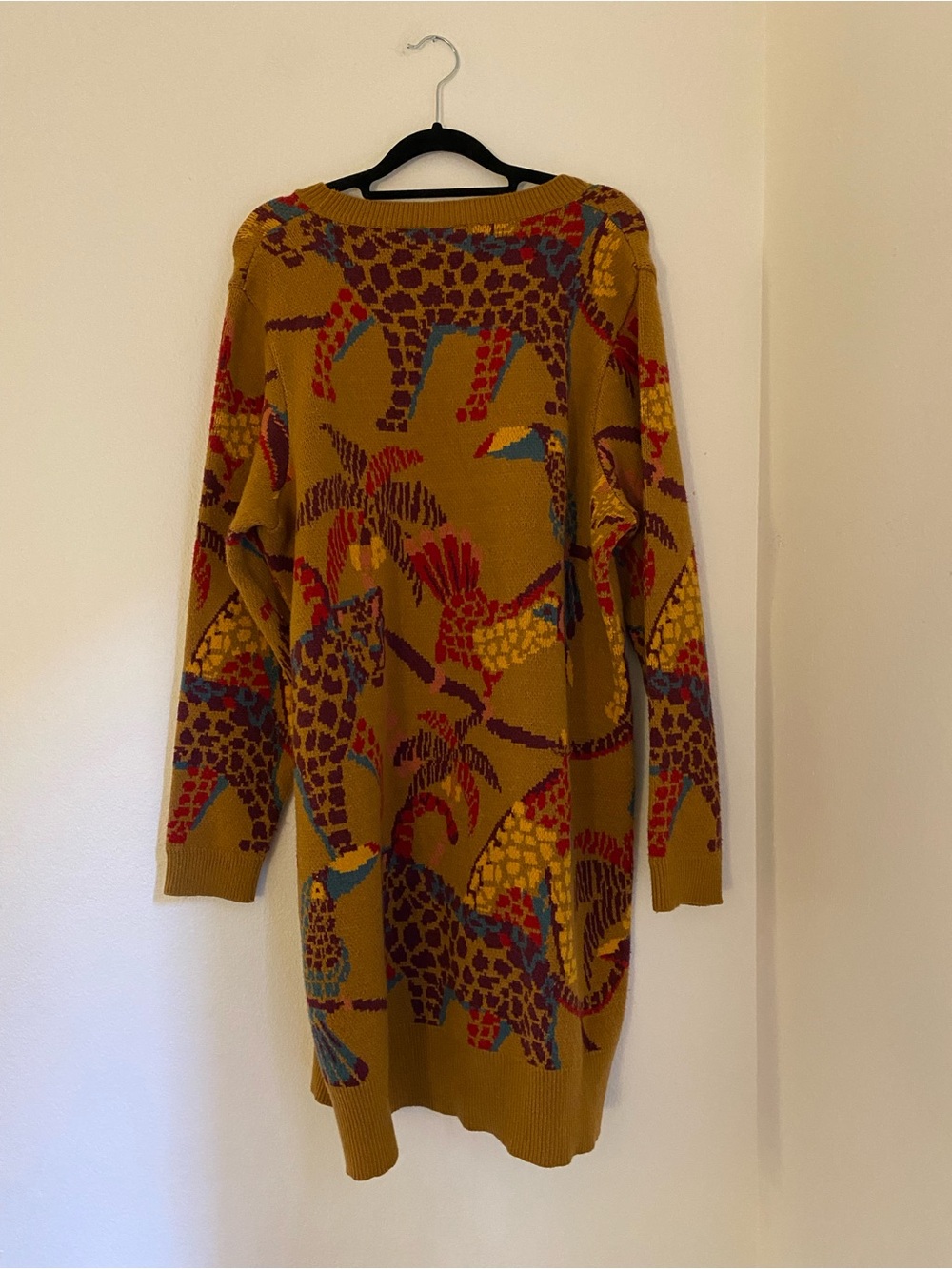 Anthropologie Farm Rio Casey Sweater Dress Animal Print Bohemian Size Large L - Picture 11 of 11